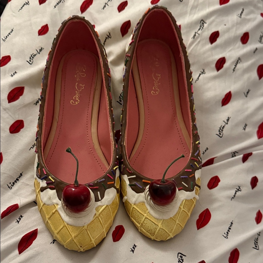 Shoe Bakery Premium Ice Cream Cone Flats 🍒
